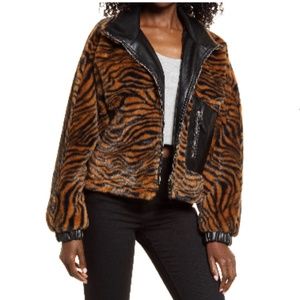 BLANKNYC - Faux Sherling with Leather Trim Bomber Jacket